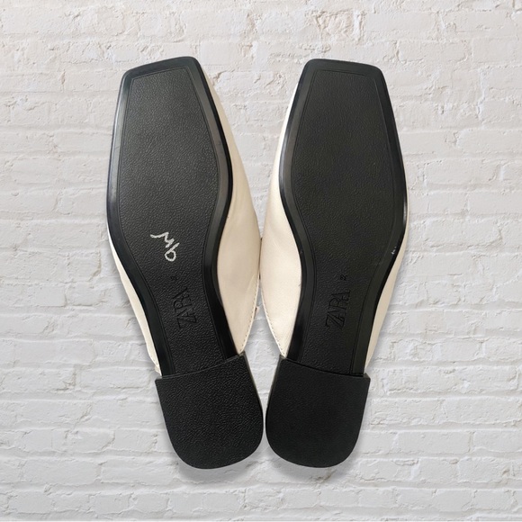 Zara Genuine Leather Flat Mules - Picture 8 of 12